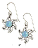 Silver Earrings Sterling Silver Synthetic Blue Opal Sun Earrings JadeMoghul Inc.