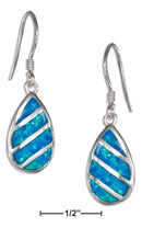 Silver Earrings Sterling Silver Synthetic Blue Opal Teardrop Earrings On French Wires JadeMoghul Inc.