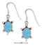 Silver Earrings Sterling Silver Synthetic Blue Opal Turtle Earrings On French Wires JadeMoghul Inc.