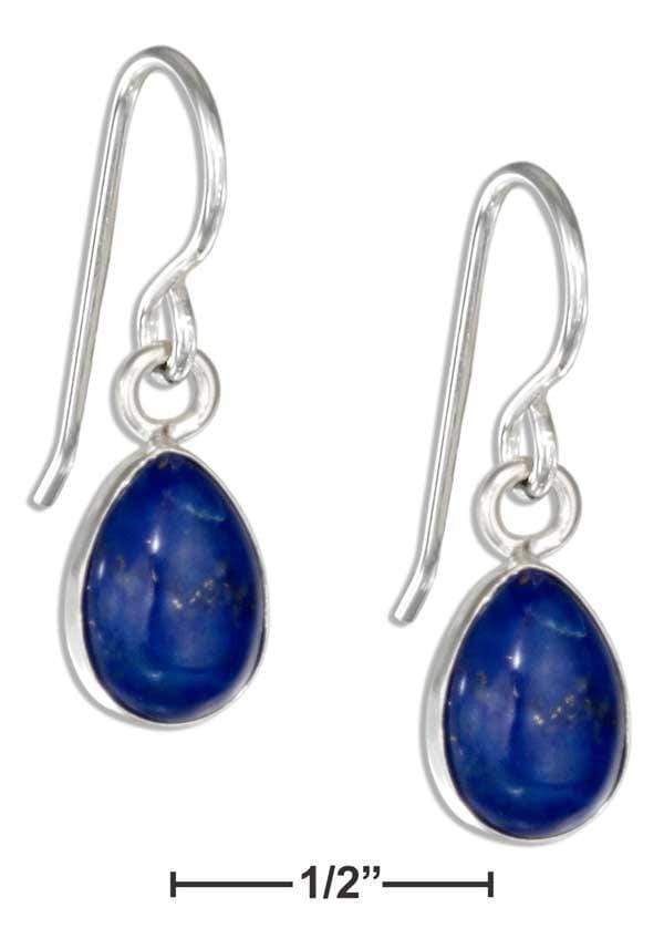 Silver Earrings Sterling Silver Teardrop Lapis Cabochon Earrings JadeMoghul Inc.