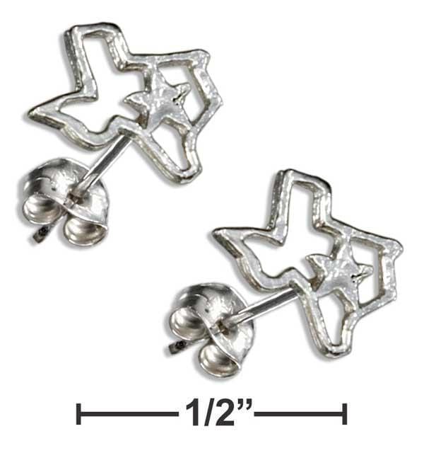 Silver Earrings Sterling Silver Texas Post Earrings With Star JadeMoghul Inc.