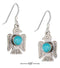 Silver Earrings Sterling Silver Thunderbird Earrings With Simulated Turquoise Stone JadeMoghul Inc.