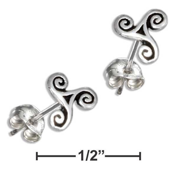Silver Earrings Sterling Silver Tiny Celtic Swirl Earrings JadeMoghul Inc.