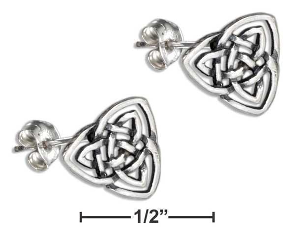 Silver Earrings Sterling Silver Triangle Celtic Knot Earrings JadeMoghul Inc.