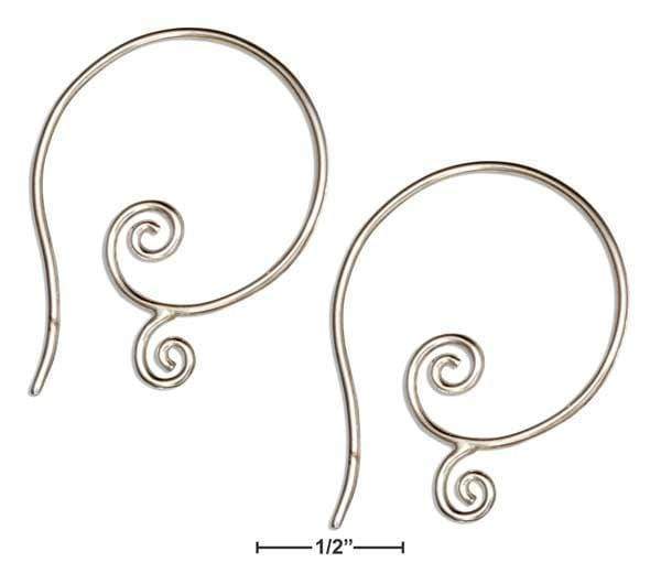 Silver Earrings Sterling Silver Tribal Swirls Threader Hoop Earrings JadeMoghul Inc.