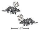 Silver Earrings STERLING SILVER TRICERATOPS DINOSAUR EARRINGS ON STAINLESS STEEL POSTS/NUTS JadeMoghul