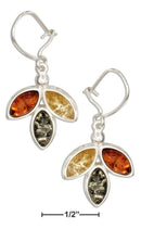 Silver Earrings Sterling Silver Triple Marquise Multicolor Amber Earrings JadeMoghul