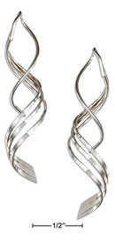 Silver Earrings Sterling Silver Triple Spiral Streamer Wire Earrings JadeMoghul Inc.