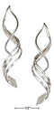 Silver Earrings Sterling Silver Triple Spiral Streamer Wire Earrings JadeMoghul Inc.