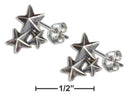 Silver Earrings Sterling Silver Triple Tri Star Cluster Post Earrings JadeMoghul Inc.