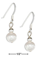 Silver Earrings Sterling Silver White Freshwater Cultured Pearl Earrings On French Wires JadeMoghul Inc.