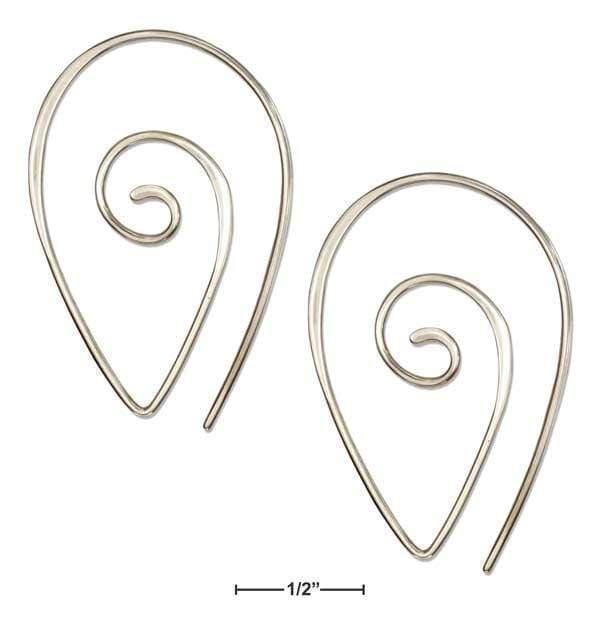 Silver Earrings Sterling Silver Wire Spiral Teardrop Earrings JadeMoghul Inc.