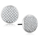 Stud Earrings For Women 3W666 Rhodium Brass Earrings with AAA Grade CZ