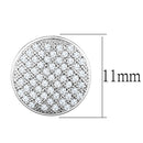 Stud Earrings For Women 3W666 Rhodium Brass Earrings with AAA Grade CZ