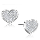 Stud Earrings For Women 3W668 Rhodium Brass Earrings with AAA Grade CZ