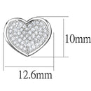 Stud Earrings For Women 3W668 Rhodium Brass Earrings with AAA Grade CZ