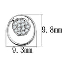 Stud Earrings For Women 3W669 Rhodium Brass Earrings with AAA Grade CZ