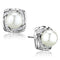 Stud Earrings For Women 3W678 Rhodium Brass Earrings with Synthetic