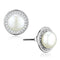 Stud Earrings For Women 3W682 Rhodium Brass Earrings with Synthetic