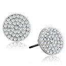 Stud Earrings For Women 3W693 Rhodium Brass Earrings with AAA Grade CZ