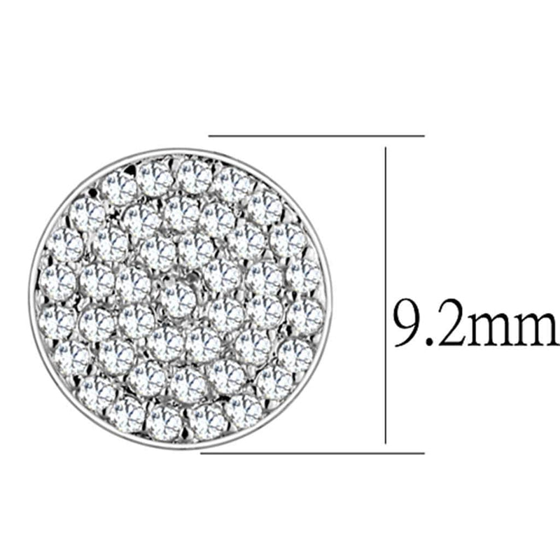 Stud Earrings For Women 3W693 Rhodium Brass Earrings with AAA Grade CZ