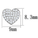 Stud Earrings For Women 3W695 Rhodium Brass Earrings with AAA Grade CZ