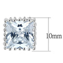 Stud Earrings For Women 3W700 Rhodium Brass Earrings with AAA Grade CZ