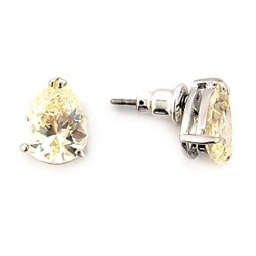 Silver Earrings Stud Earrings For Women LO052 Rhodium Brass Earrings & CZ Alamode Fashion Jewelry Outlet