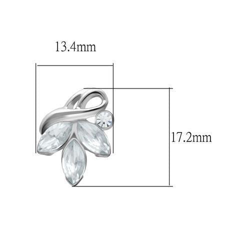 Silver Earrings Stud Earrings For Women LO1966 Rhodium White Metal Earrings with Crystal Alamode Fashion Jewelry Outlet