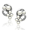 Silver Earrings Stud Earrings For Women LO1970 Rhodium White Metal Earrings with Synthetic Alamode Fashion Jewelry Outlet