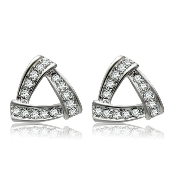 Silver Earrings Stud Earrings For Women LO1975 Rhodium White Metal Earrings with Crystal Alamode Fashion Jewelry Outlet