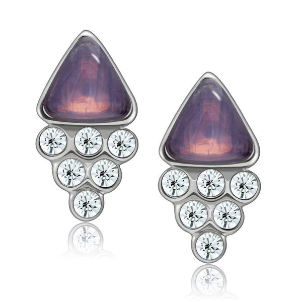 Silver Earrings Stud Earrings For Women LO1979 Rhodium White Metal Earrings with Crystal Alamode Fashion Jewelry Outlet