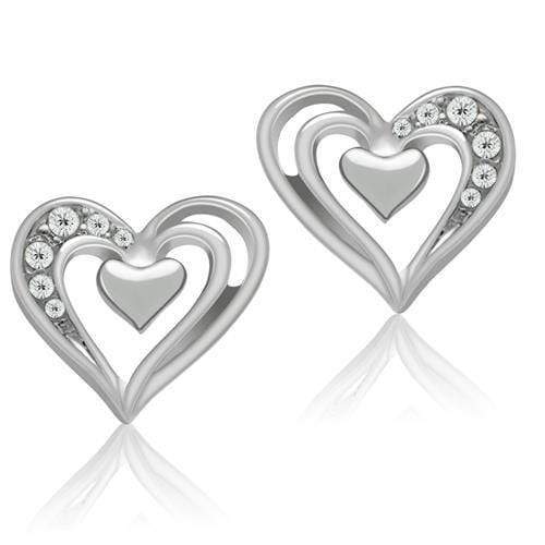 Silver Earrings Stud Earrings For Women LO1985 Rhodium White Metal Earrings with Crystal Alamode Fashion Jewelry Outlet