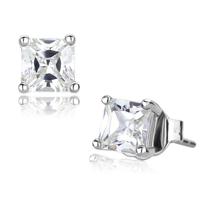 Silver Earrings Stud Earrings For Women LO4084 Rhodium Brass Earrings with AAA Grade CZ Alamode Fashion Jewelry Outlet