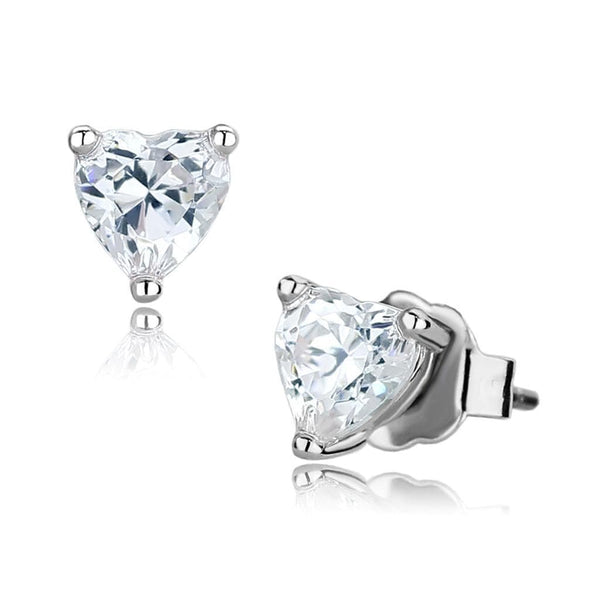 Silver Earrings Stud Earrings For Women LO4170 Rhodium Brass Earrings with AAA Grade CZ Alamode Fashion Jewelry Outlet