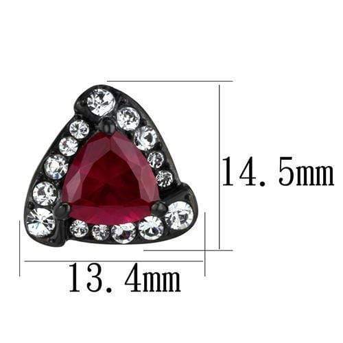 Stud Earrings For Women TK2272 - Stainless Steel Earrings & CZ in Ruby