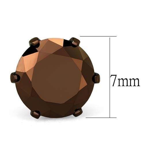 Stud Earrings For Women TK2588 Two Tone Light Brown Stainless Steel Earrings