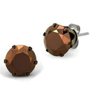 Stud Earrings For Women TK2589 Two Tone Light Brown Stainless Steel Earrings