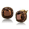 Stud Earrings Set 3W1116 Coffee light Brass Earrings with AAA Grade CZ
