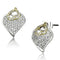 Stud Earrings Set 3W356 Reverse Two-Tone Brass Earrings with AAA Grade CZ