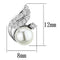 Stud Earrings Set 3W365 Rhodium Brass Earrings with Synthetic in White