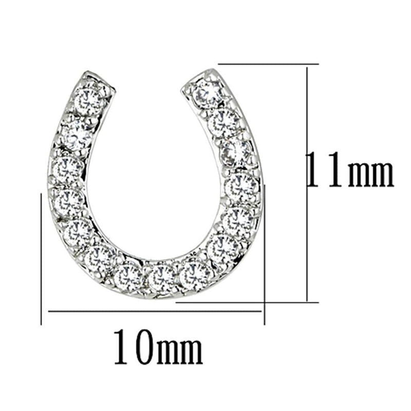 Stud Earrings Set 3W371 Rhodium Brass Earrings with AAA Grade CZ