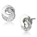 Stud Earrings Set 3W376 Rhodium Brass Earrings with AAA Grade CZ