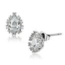 Stud Earrings Set 3W386 Rhodium Brass Earrings with AAA Grade CZ