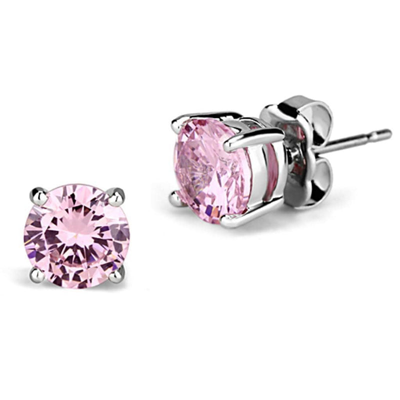 Stud Earrings Set 3W545 Rhodium Brass Earrings with AAA Grade CZ