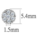 Stud Earrings Set 3W623 Rhodium Brass Earrings with AAA Grade CZ