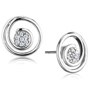 Stud Earrings Set 3W638 Rhodium Brass Earrings with AAA Grade CZ