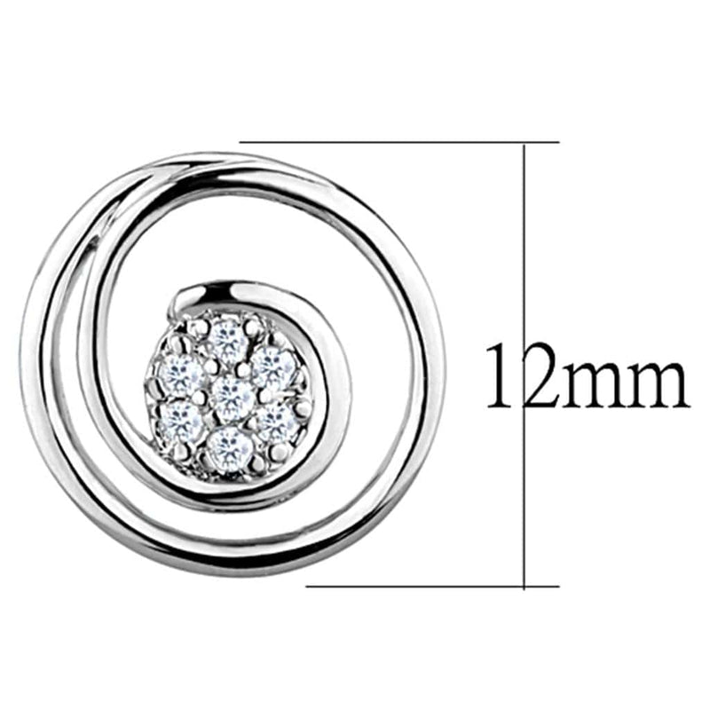 Stud Earrings Set 3W638 Rhodium Brass Earrings with AAA Grade CZ