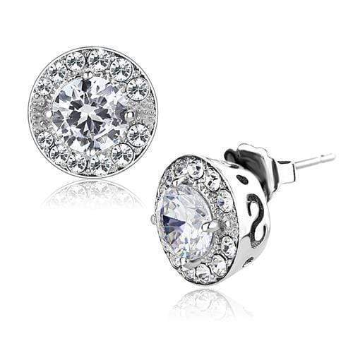 Silver Earrings Stud Earrings TK3103 Stainless Steel Earrings with AAA Grade CZ Alamode Fashion Jewelry Outlet