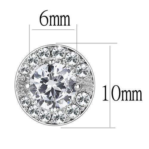 Silver Earrings Stud Earrings TK3103 Stainless Steel Earrings with AAA Grade CZ Alamode Fashion Jewelry Outlet